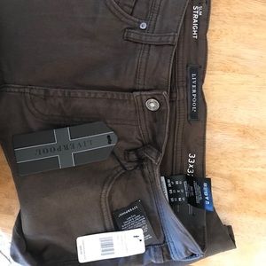Liverpool Men’s Slim Jeans, 33x32, Black Olive NWT